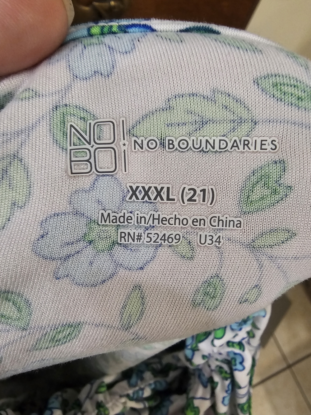 No Boundaries White Floral Midi Dress with Blue and Green Print - Picture 3 of 3
